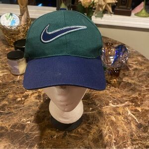 Vintage Nike Swoosh Hat Navy & Forest Green